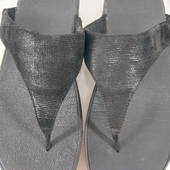 Fitflop Black Sandals Womens 8 Electra Thong Flip Flop Slip On Suede Casual. - Picture 5 of 11